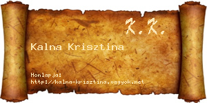 Kalna Krisztina névjegykártya
